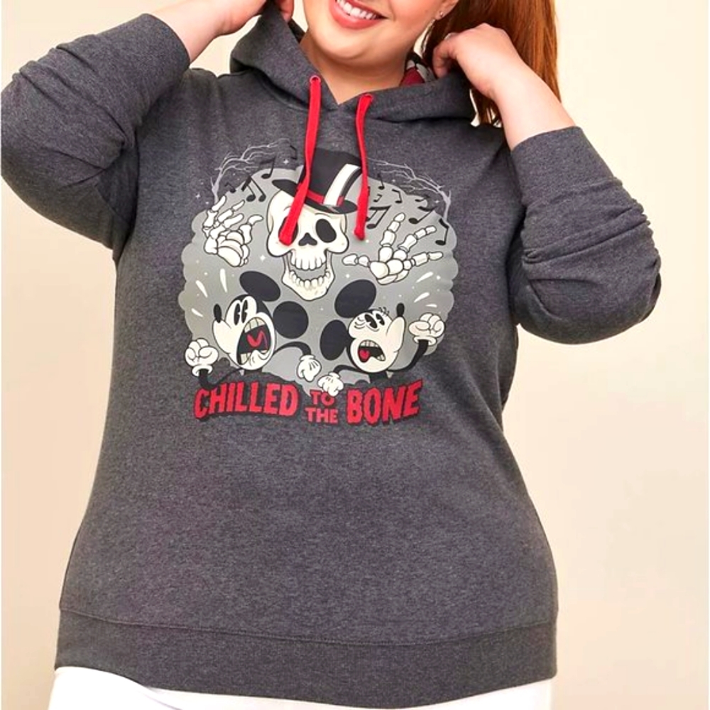 ❤️NWT TORRID DISNEY HOODIE MICKEY MOUSE RETRO SKELETON HALLOWEEN DISNEY SWEATER